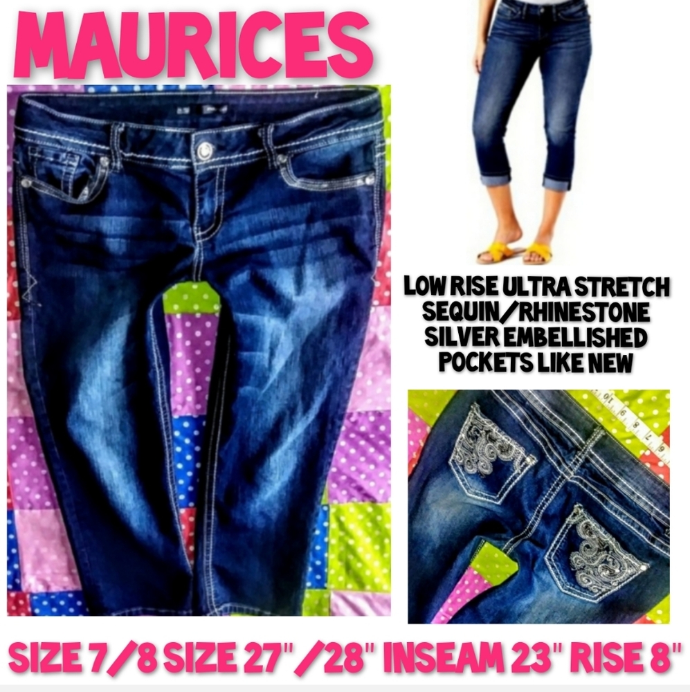 Maurices Jeans Size 7/8 Skinny Leg Crop Capri EUC